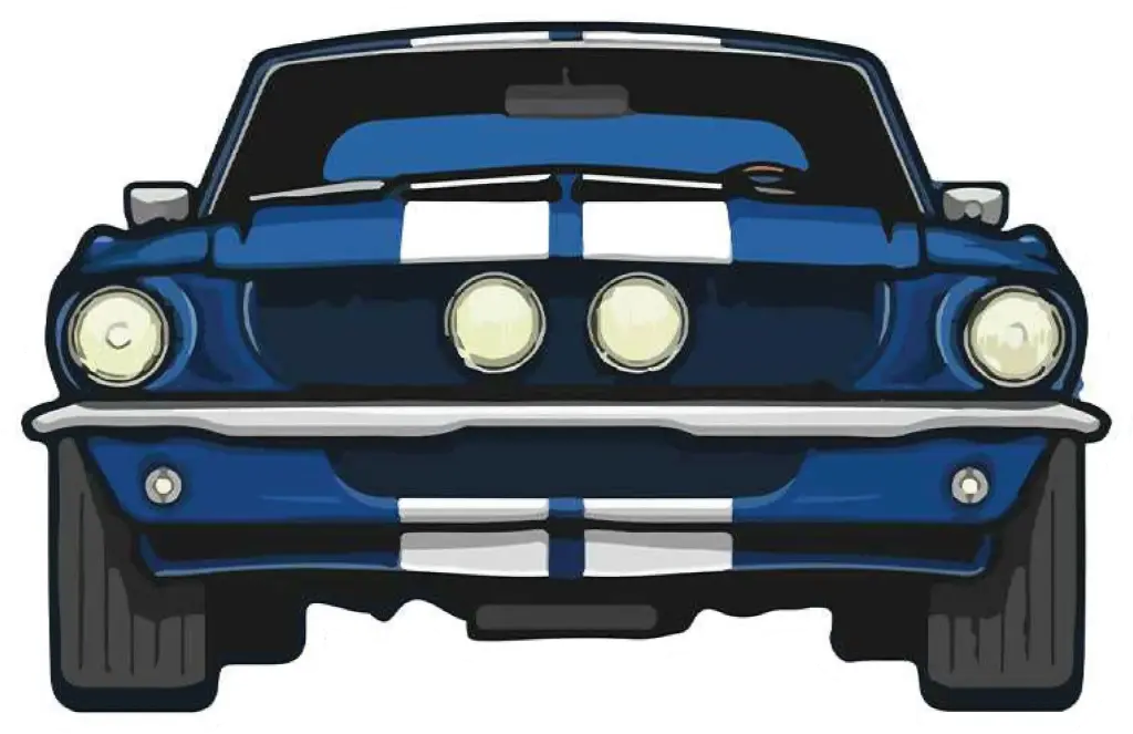 Blue muscle car