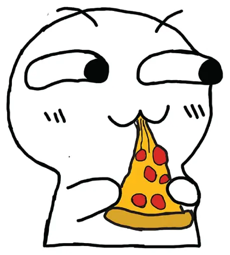 Eating Pizza