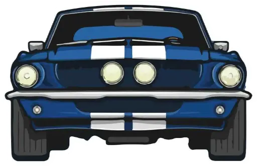 Blue muscle car
